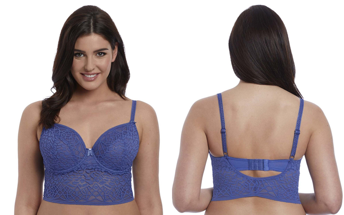 Freya Soiree Lace - biustonosz w stylu braletka na duży biust w kolorze niebieskim - myBra.pl